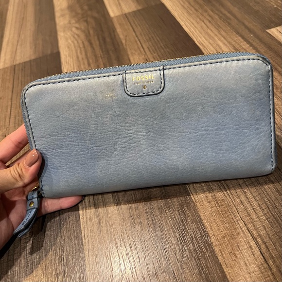 Fossil Emma / Evelyn Light Blue Leather Wallet - Picture 2 of 8